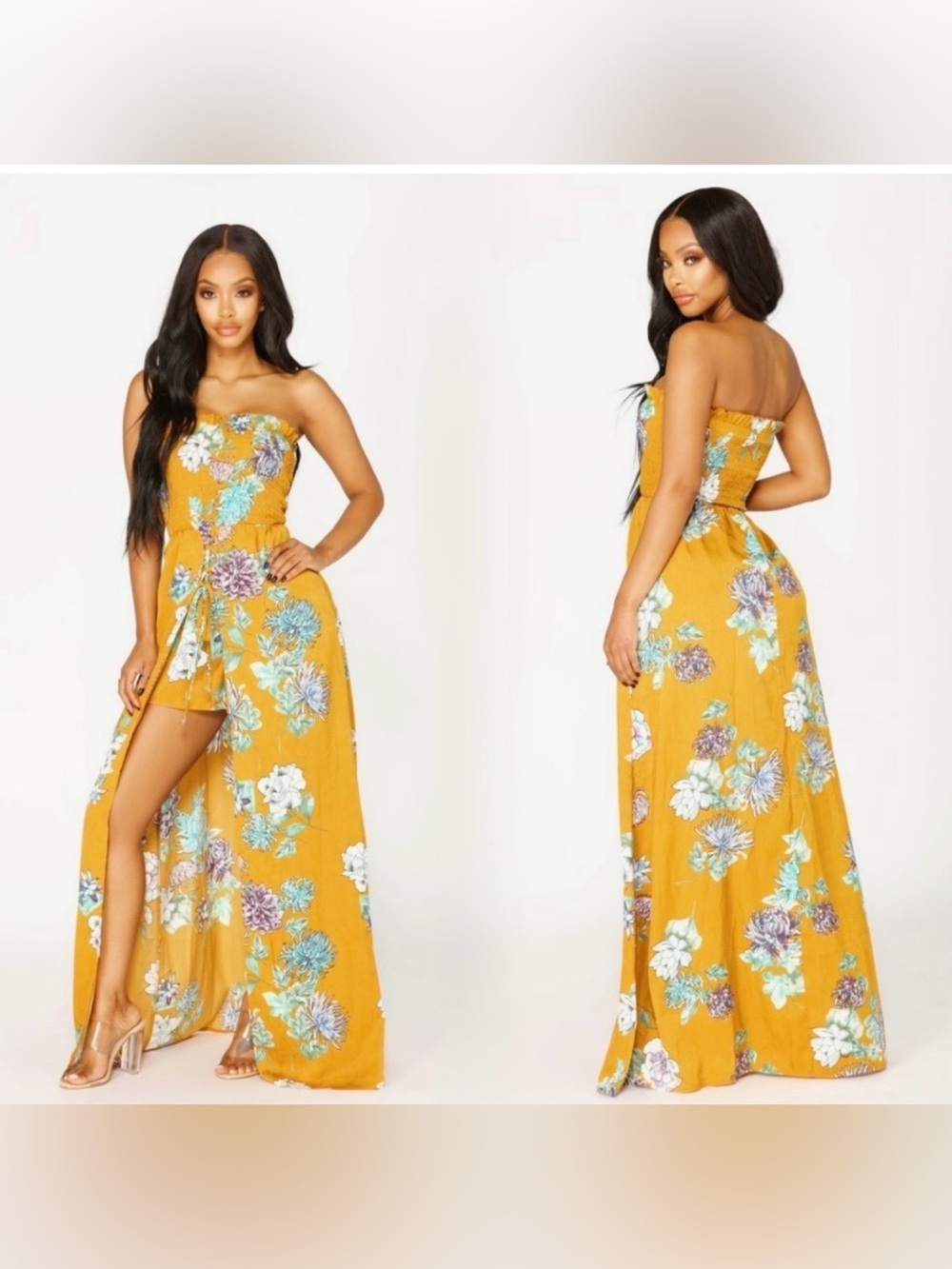 Fashion Nova Floral Maxi Romper